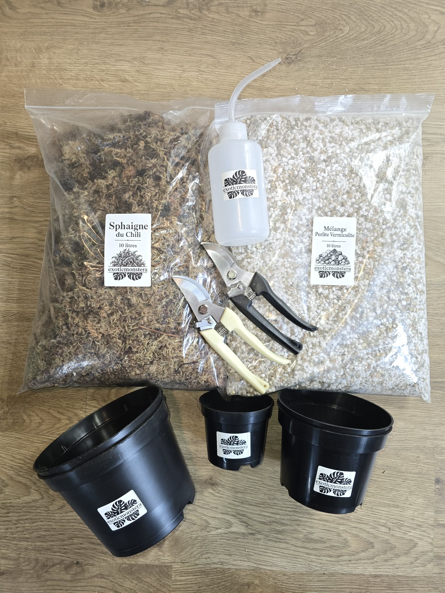 🌱 Pack Boutures – Sphaigne ou Mélange Perlite/Vermiculite + Sécateur + Poire d’Arrosage ✂️💧