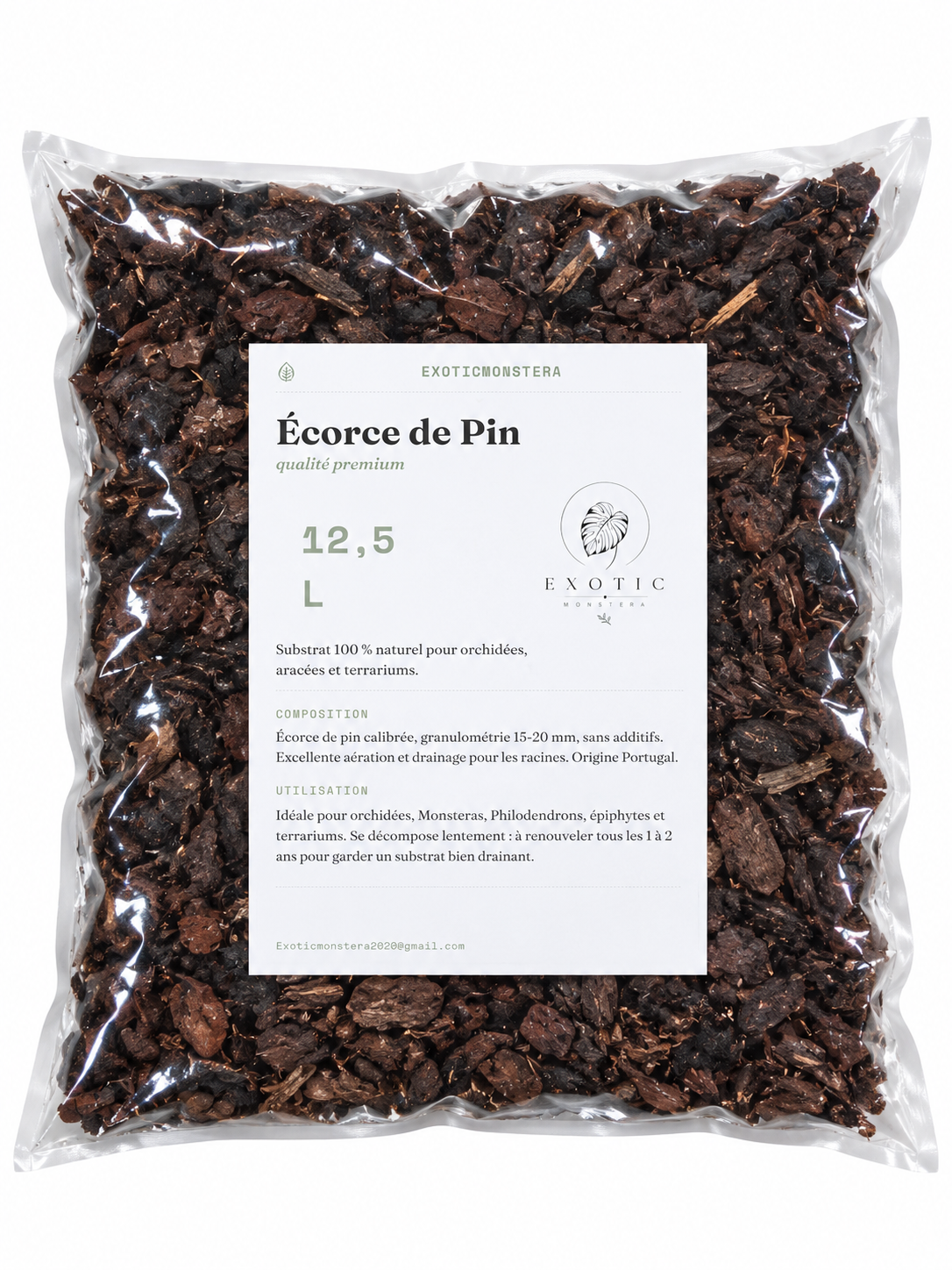 Écorces de Pin Premium 🌿 – Substrat Drainant Naturel Idéal pour les Orchidées, Monsteras & Plantes Tropicales