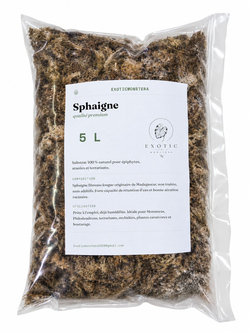 Sphaigne Premium pour Plantes Tropicales 🌿 – Idéale Pour les Monsteras, Philodendrons & Terrariums