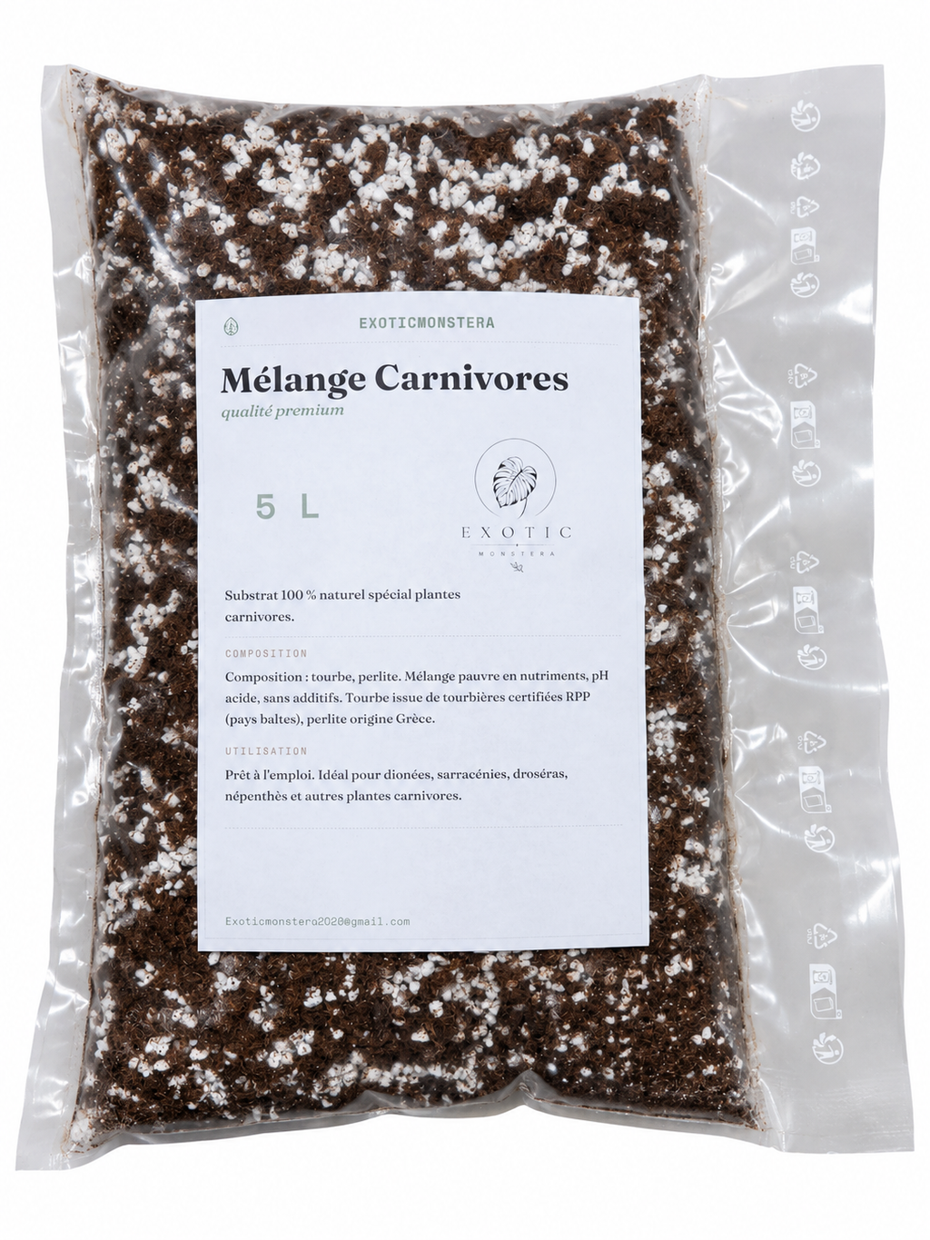 Mélange Plantes Carnivores Premium 🪴 – Substrat Spécial Sans Engrais (Dionaeas, Droseras, Sarracenias)