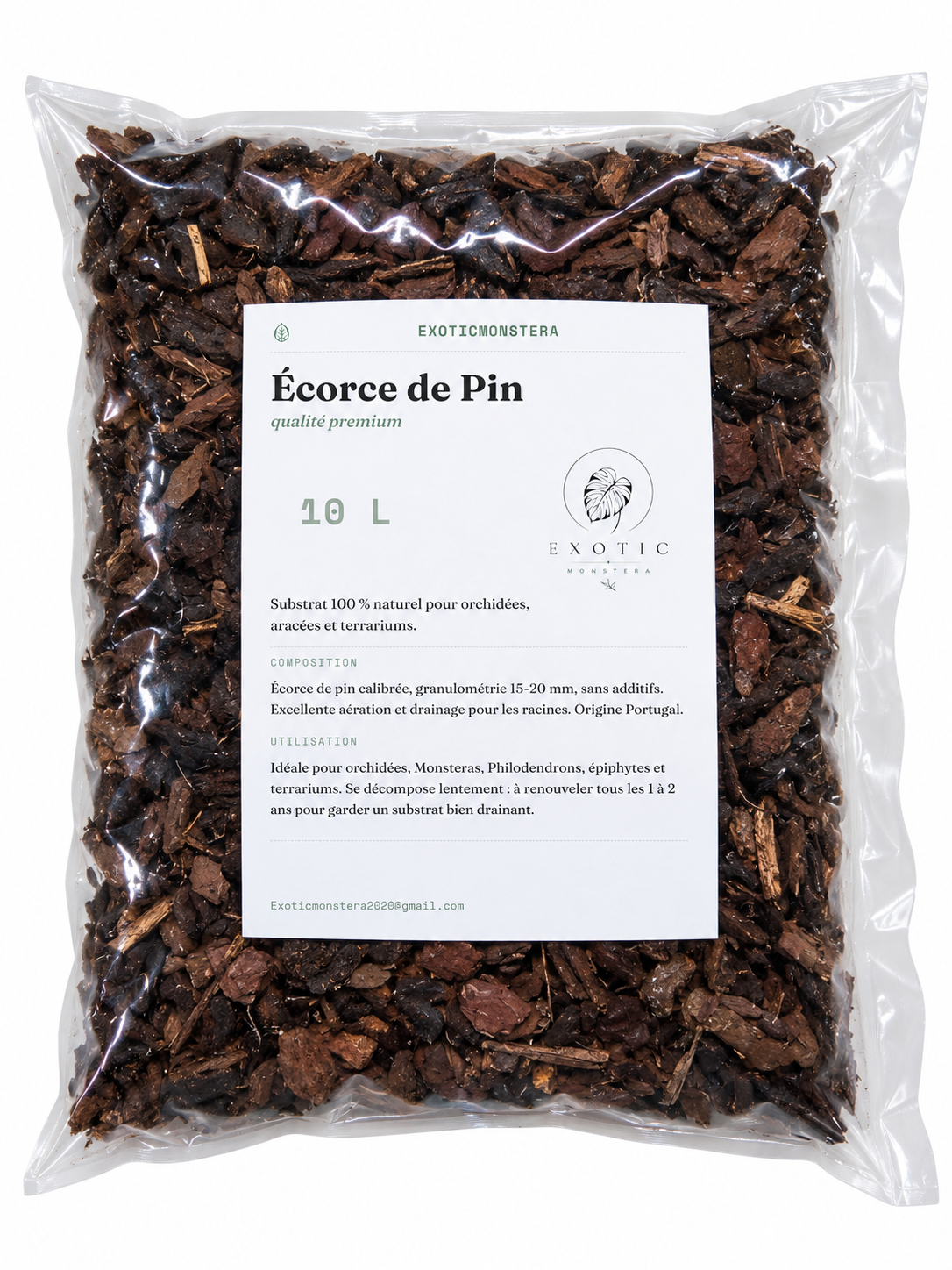 Écorces de Pin Premium 🌿 – Substrat Drainant Naturel Idéal pour les Orchidées, Monsteras & Plantes Tropicales