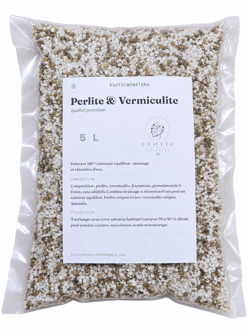 Mélange Perlite & Vermiculite Premium 🌿 – Drainage + Rétention d’Eau Idéal pour les Boutures & Plantes