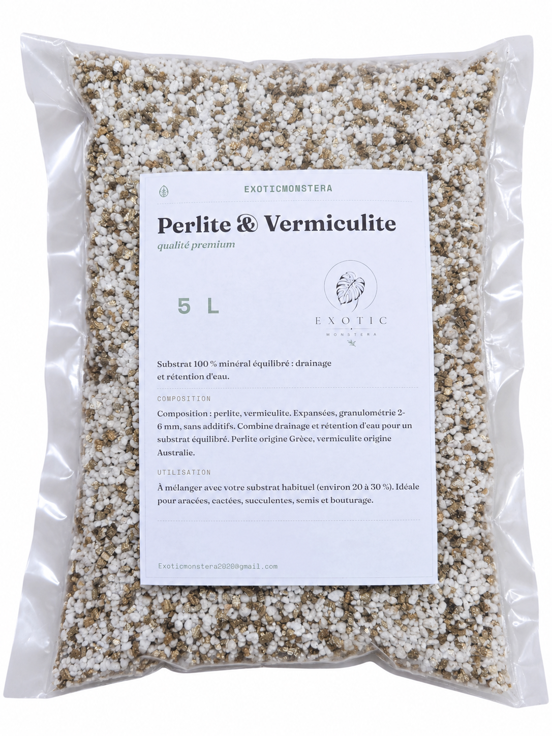 Mélange Perlite & Vermiculite Premium 🌿 – Drainage + Rétention d’Eau Idéal pour les Boutures & Plantes